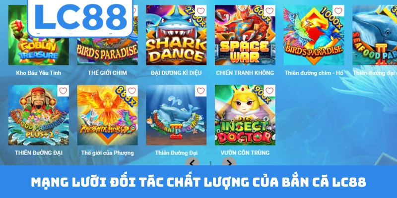 Mạng lưới đối tác liên kết chất lượng của bắn cá LC88